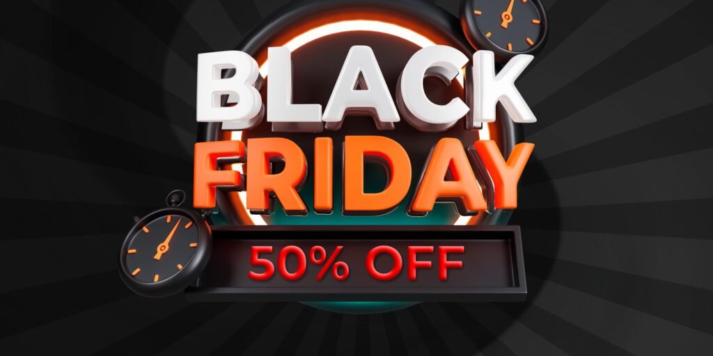 Black Friday banner background with editable text effect